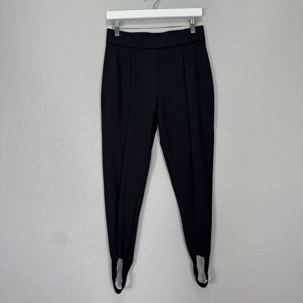 LE BOP Maris Ponte Leggings Womens Medium Black Stirrup Pant Heritage Equestrian